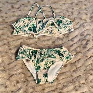 Janie and Jack Green Leaf Print Bikini